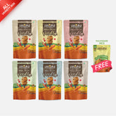 All-Variety Box (Free RTE Inside) – 6 Millet Noodles + Dal Khichadi / Poha / Puliyogare Rice | Ready to eat | No Onion | No Garlic | Sattvic